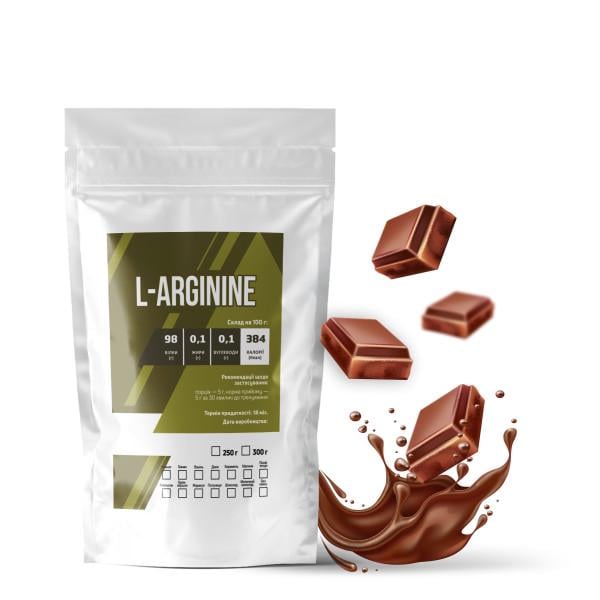 Амінокислота L-Arginine Шоколад для спортивних тренувань на 60 порцій 300 г (21-125-arg-sh300)