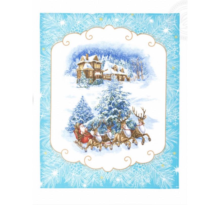 Кухонний вафельний рушник Luxyart з новорічним принтом Олені 50х60 см (LS-922)