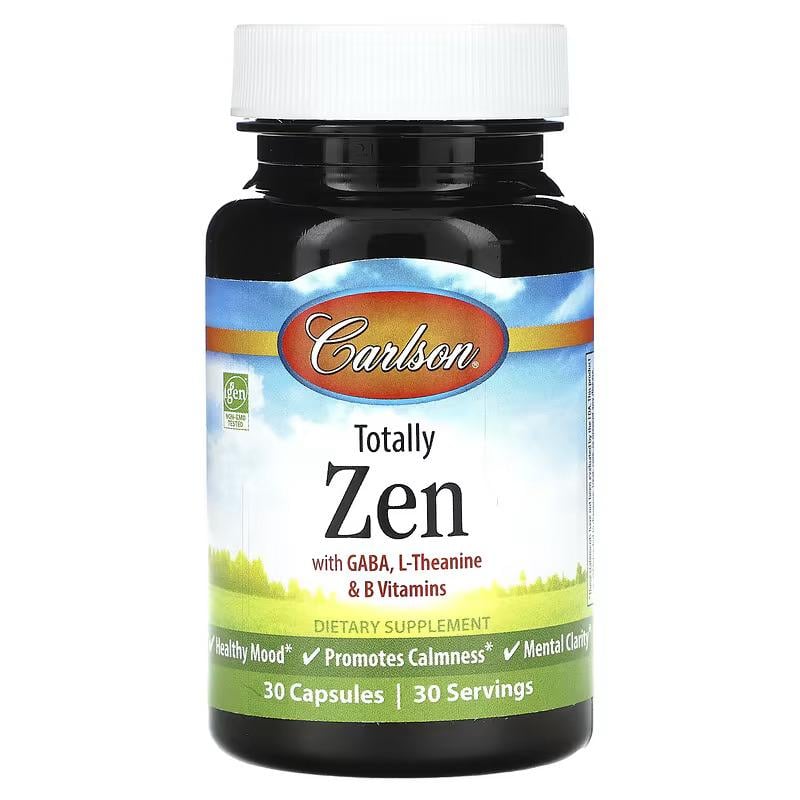 Витамины Гортензия Carlson Totally Zen with GABA, L-Theanine/ B Vitamins 30 Капсул