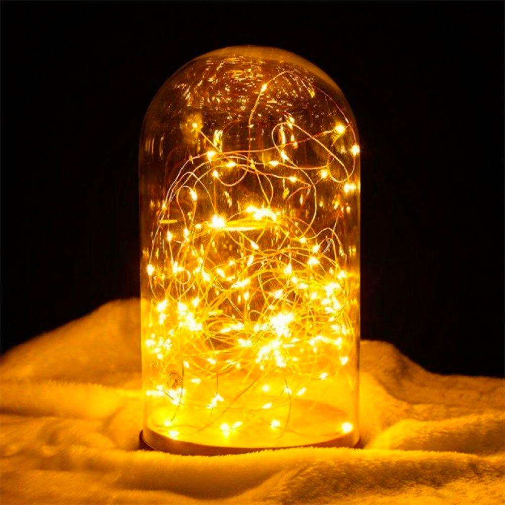 Гирлянда светодиодная Нить роса 20 м на батарейках/USB Теплый белый (2417500901) - фото 5