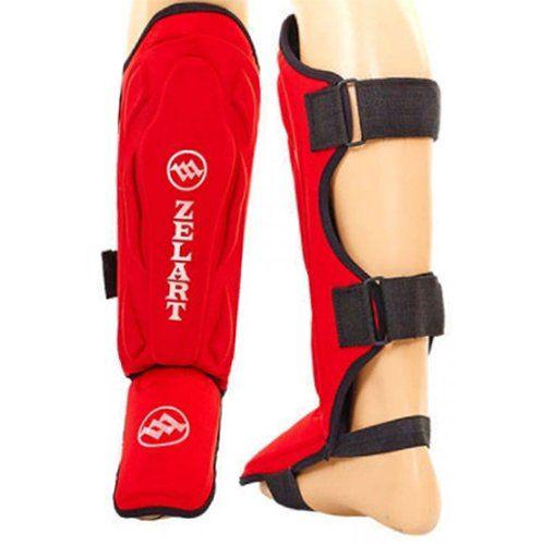 Захист для гомілки та стопи Zelart Муай Тай ZB-4214 M Чорний/Червоний (37363004)