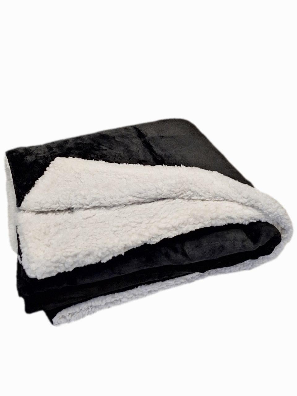 Плед двухсторонний на овчине MIULEE 150x200 см Черный с белым (1349) - фото 2 Плед двухсторонний на овчине MIULEE 150x200 см Черный с белым (1349) - фото 2