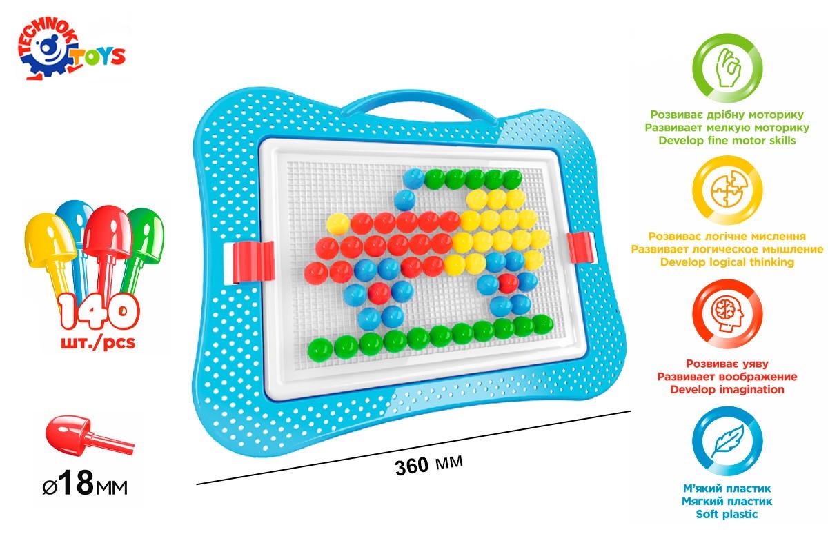 Дитяча мозаїка ТехноК No6 18 мм 4 кольори 140 шт. (3381) - фото 2 Дитяча мозаїка ТехноК No6 18 мм 4 кольори 140 шт. (3381) - фото 2