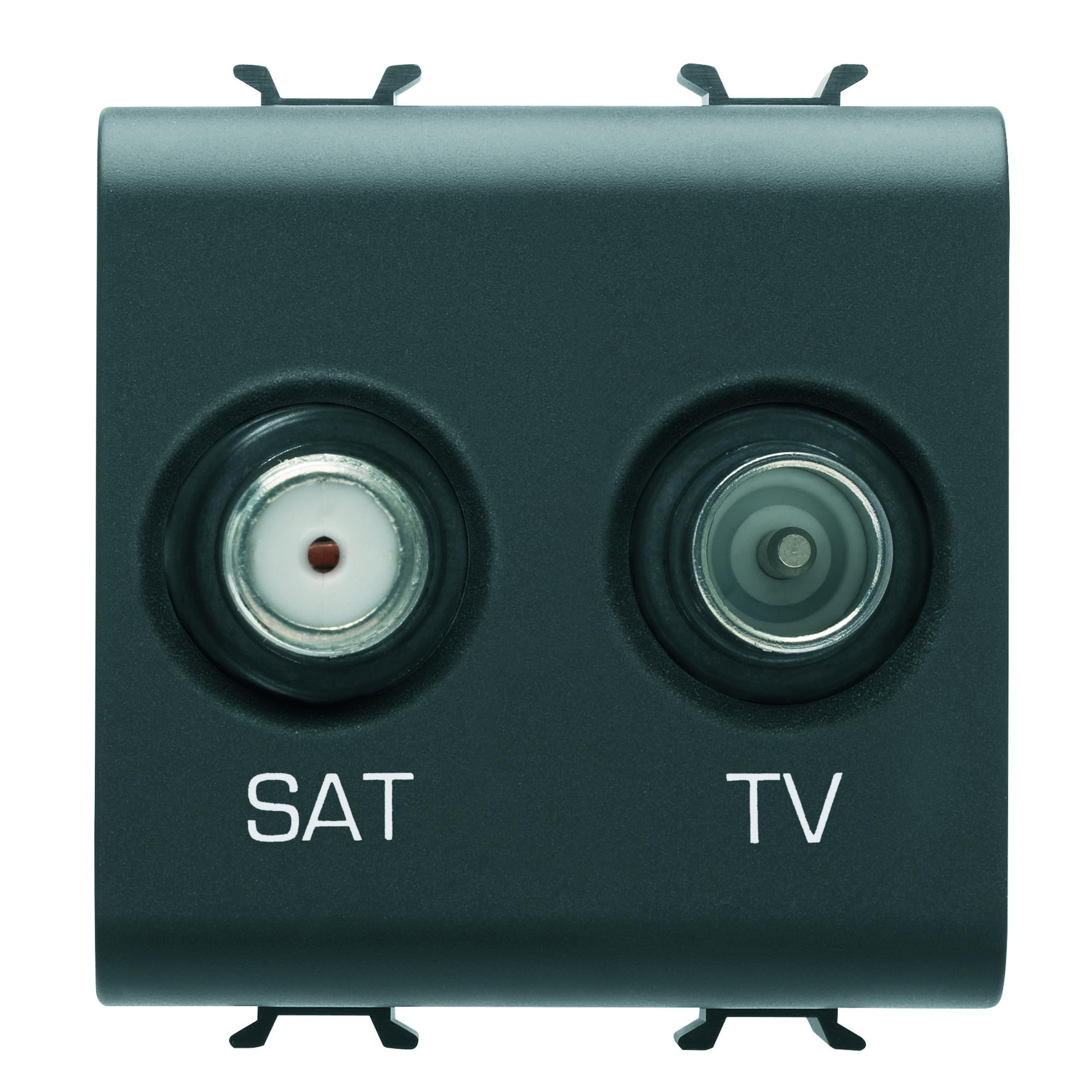 Розетка TV+SAT конечная Gewiss Chorusmart Черный (GW12383)