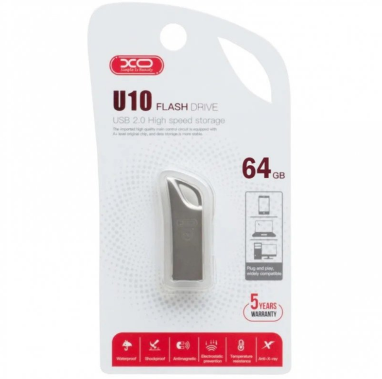 Флеш-память Xo U10 USB 2.0 64 Gb Steel (MAW-41585_226)