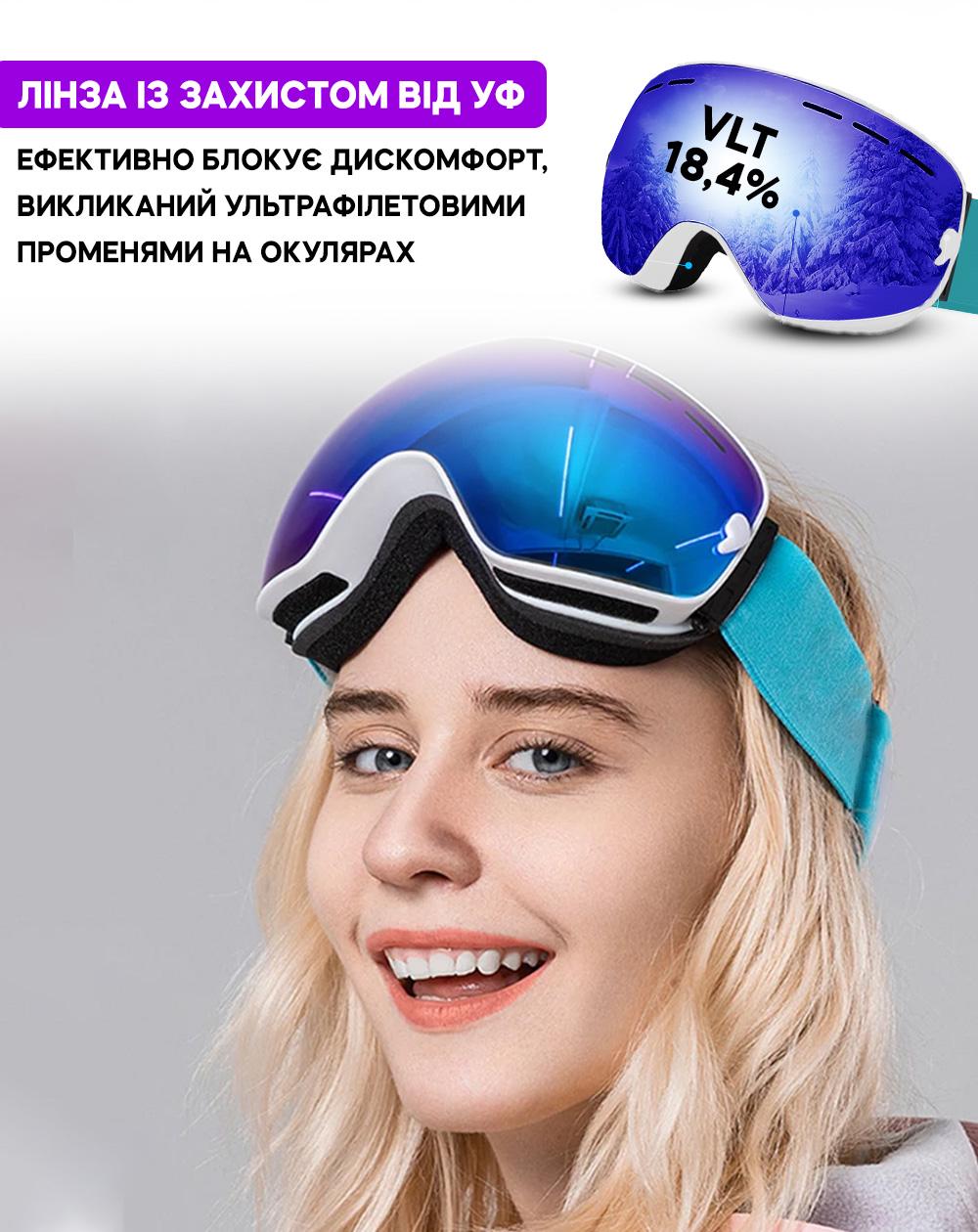 Лінза для лижної маски змінна VelaSport VLT 18,4% Snow Blade Blue (00926) - фото 3