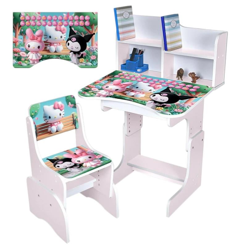 Парта детская Bambi с полкой и стулом Hello Kitty (N 2071-19B-7) - фото 2 Парта детская Bambi с полкой и стулом Hello Kitty (N 2071-19B-7) - фото 2