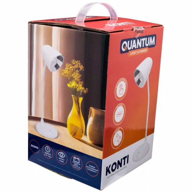 Лампа настільна Quantum Konti QM-TL1050 3W 200lm 3000-5500K 2400mAh (12697942) - фото 7