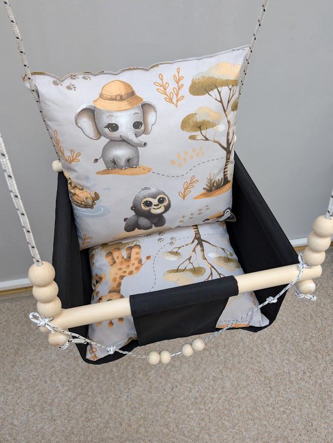 Гойдалка дитяча Happy Vita Craft Слон жираф 36х36 см Чорний (26240587) - фото 5 Гойдалка дитяча Happy Vita Craft Слон жираф 36х36 см Чорний (26240587) - фото 5