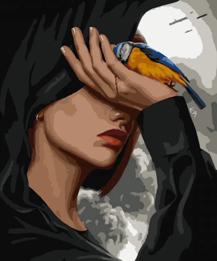 Картина по номерам Strateg Птичка в руке 40x50 см (GS815)