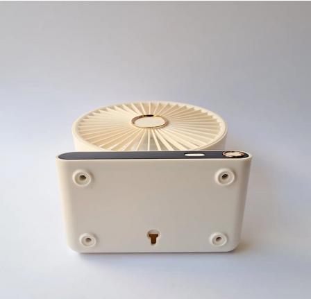 Вентилятор портативный Fan аккумуляторный с подсветкой Бежевый (U-2787W) - фото 7