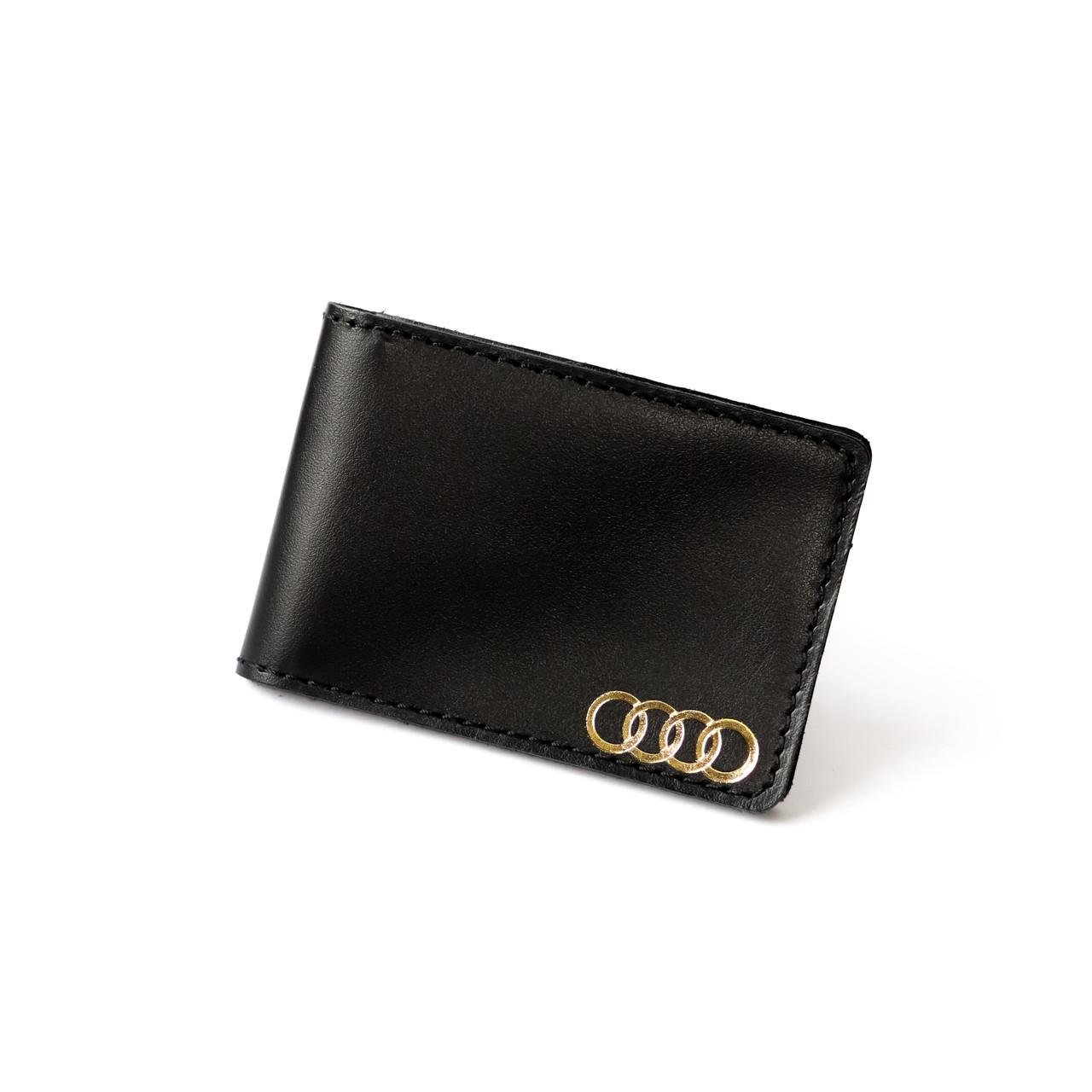 Обкладинка для автодокументів з логотипом Audi Чорний/Золотий (2137022354)