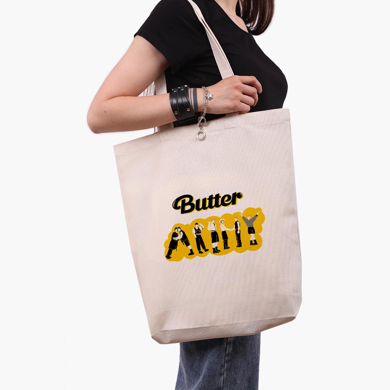 Эко сумка шоппер Butter BTS 41x39x8 см Бежевый (9227-3274-WTD)