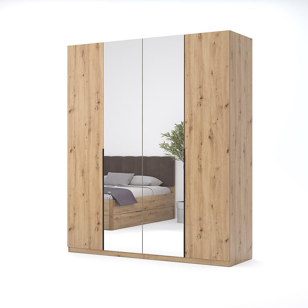 Шкаф MiroMark 4Д Тедди ламинированный ДСП/зеркало 550х550х2106 мм Дуб артизан (46300)