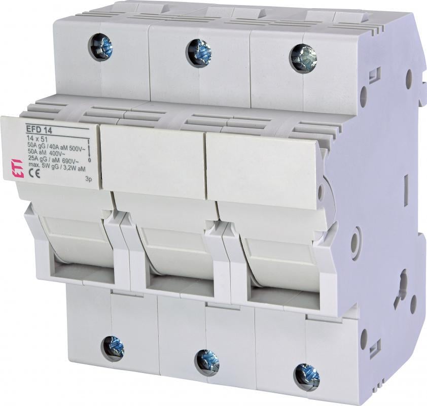 Держатель предохранителя ETI EFD 14 3P 50A 690В 14х51 мм (2560004)