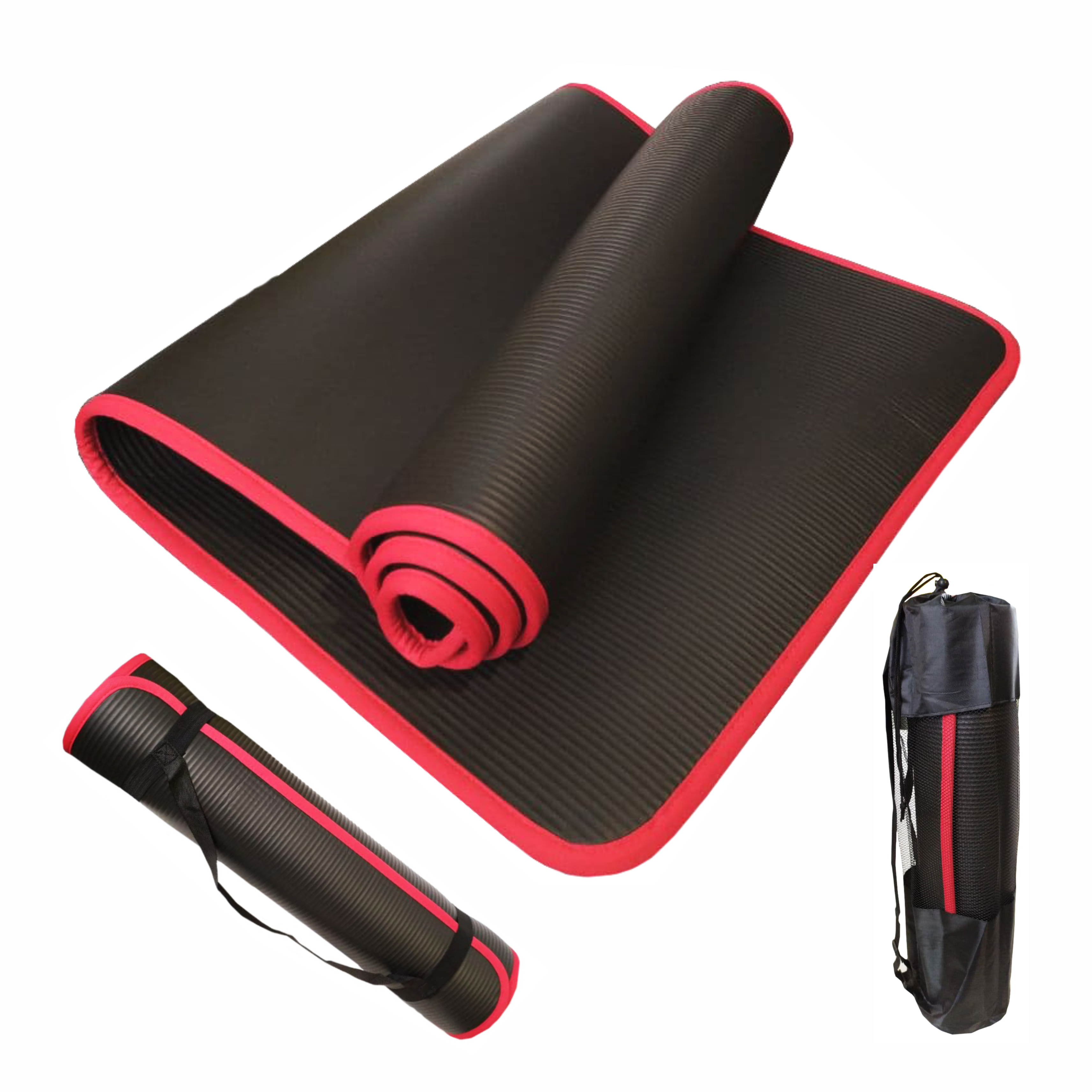 Коврик для йоги и фитнеса Yoga mat 1810x610x10 мм Черный каучук