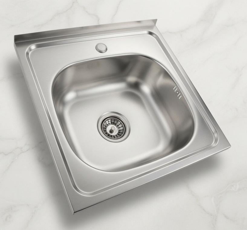 Мойка для кухни квадратная Platinum Satin накладная 0,7 мм 50х50 см (714)