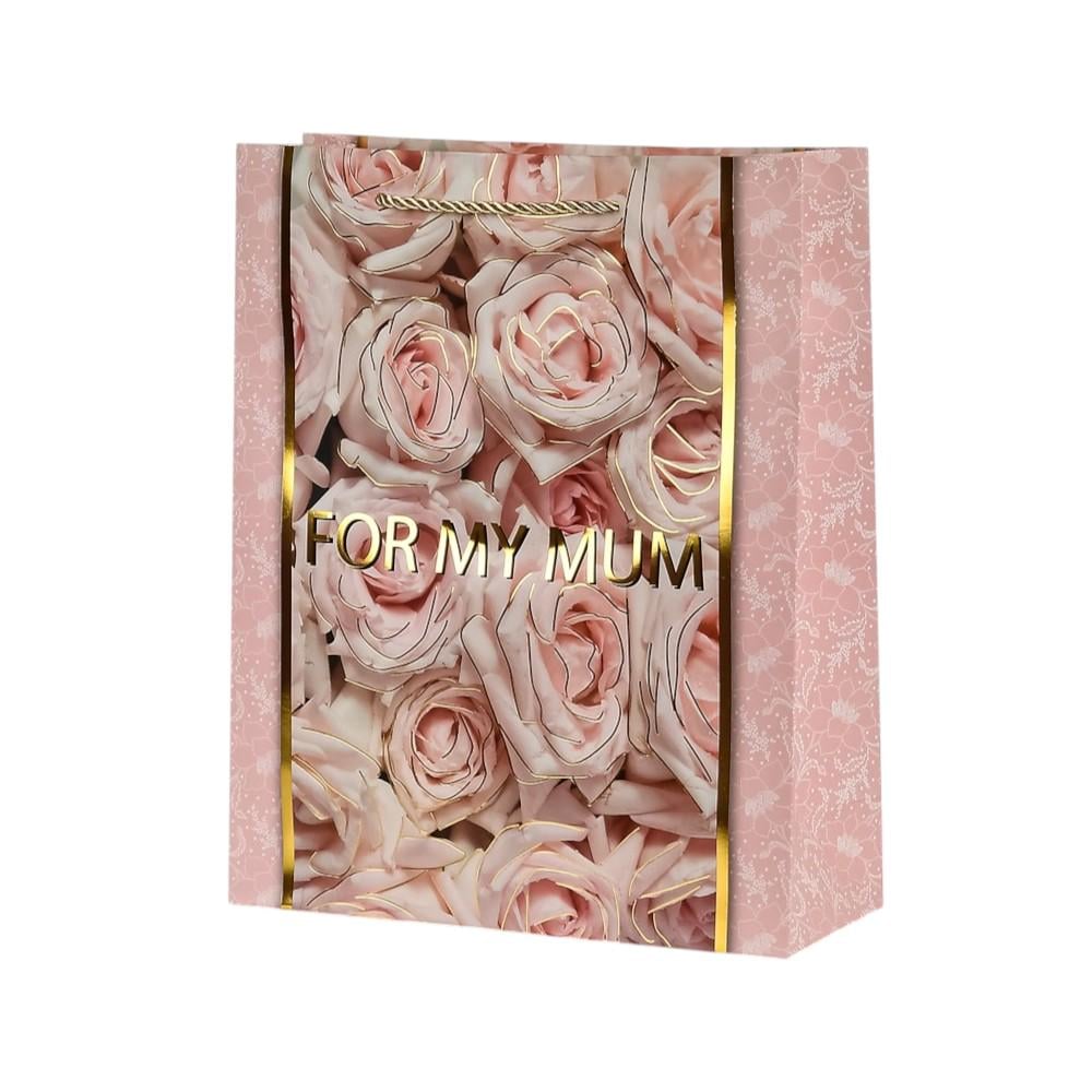 Подарочный пакет Stenson For my Mum с ручками 30х41,5х12 см Нежно-розовый (R33183-L)