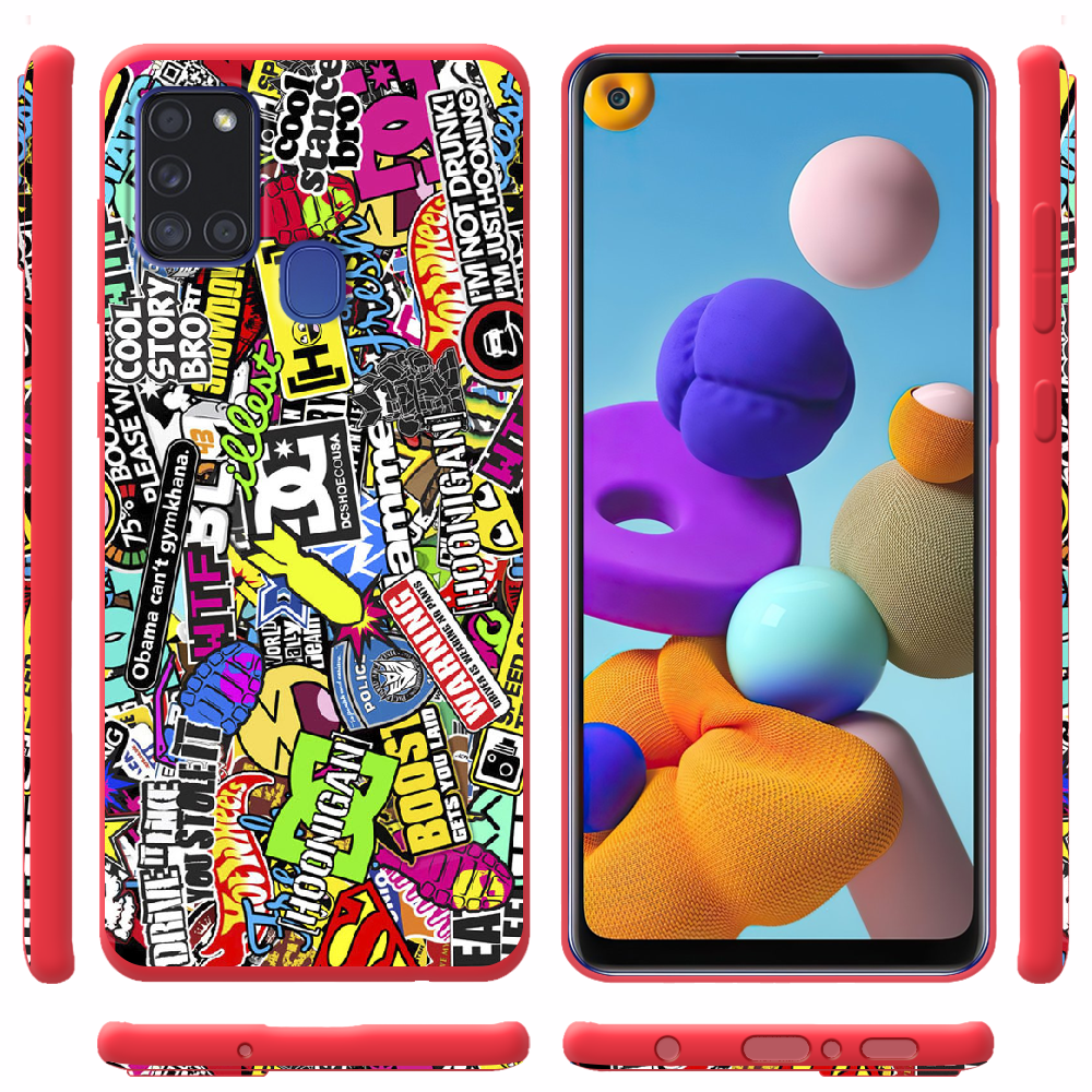 Чехол Boxface Samsung A217 Galaxy A21s Multicolored Inscriptions Красный силикон (40006-up880-40429) - фото 2