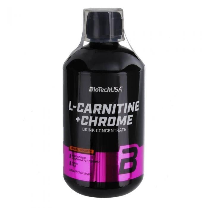 Жироспалювач для спорту BioTechUSA L-Carnitine 35.000+Chrome 500 мл Orange - фото 1