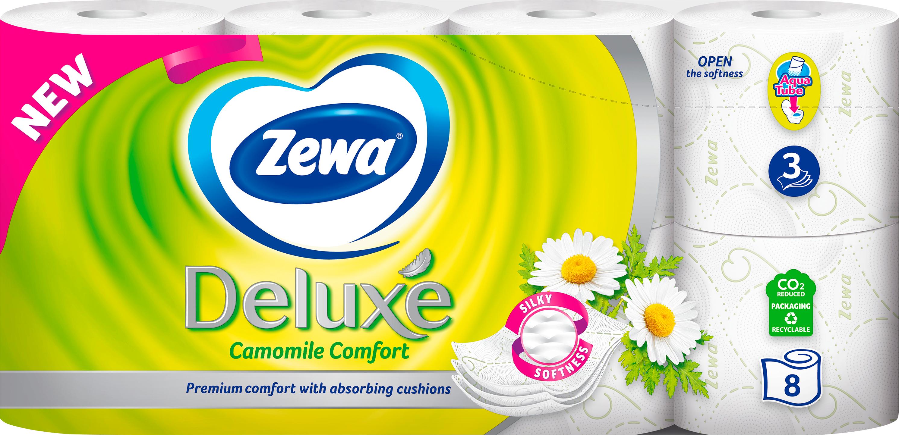 Туалетний папір Zewa Deluxe Camomile Comfort 3 шари 8 рул. (3922)