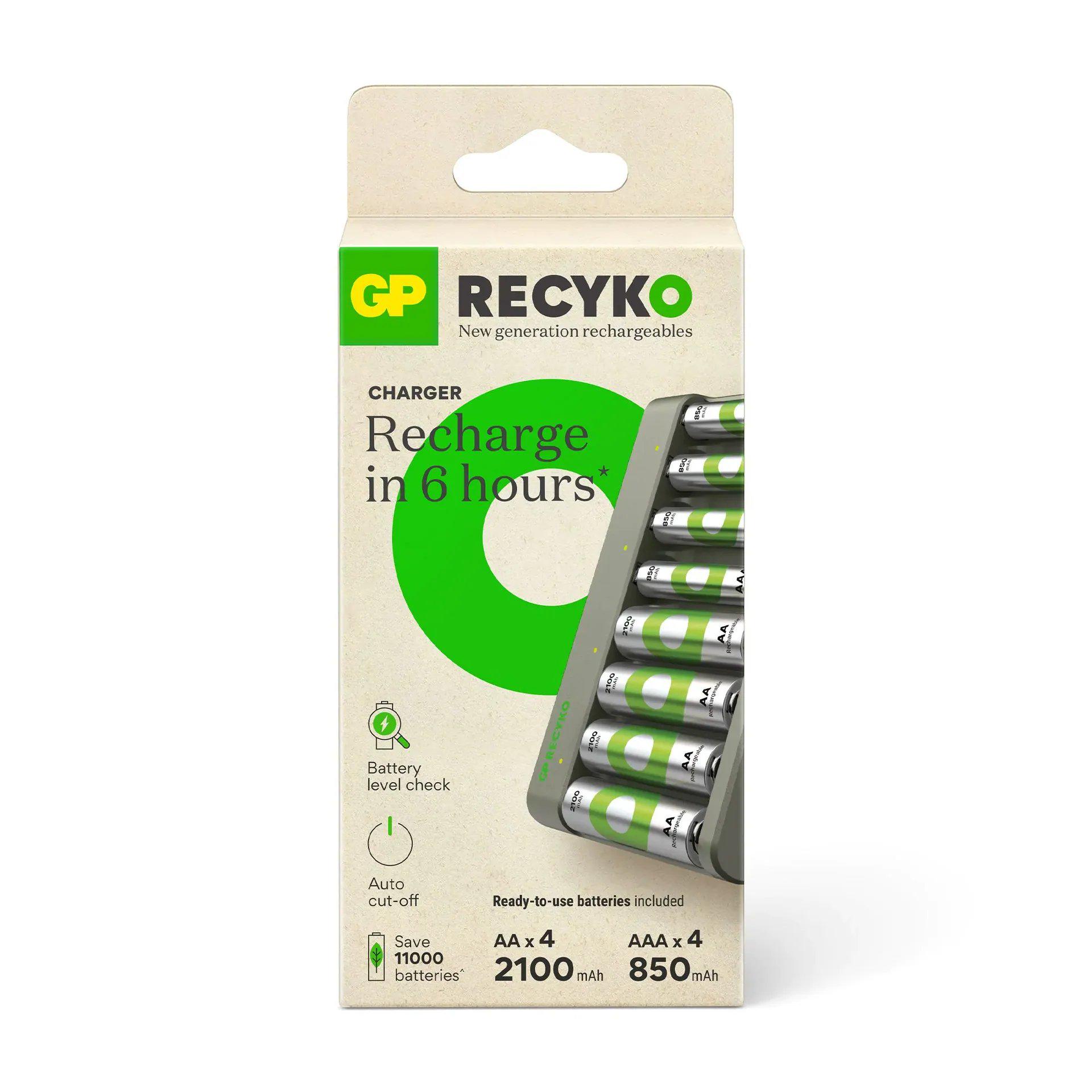 Зарядний пристрій універсальний GP E821 AAA 800 mAh AA/AAA Ni-Mh LED 4x2 каналів USB та акумулятори 4 шт. AA 2100 mAh (GPE821210E/85ER21-2TLB8) - фото 4