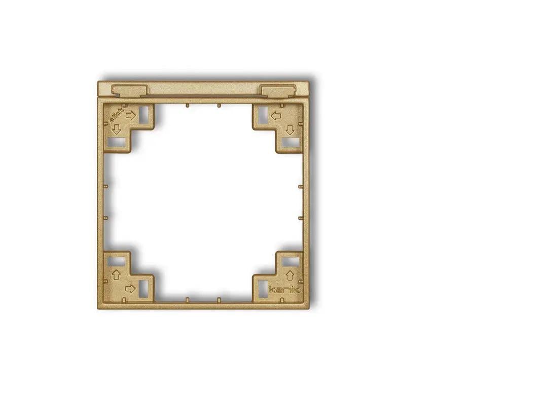 Рамка промежуточная Karlik Mini для розетки выключателя с крышкой одноместная Золотой матовый (29MRPB-1S)