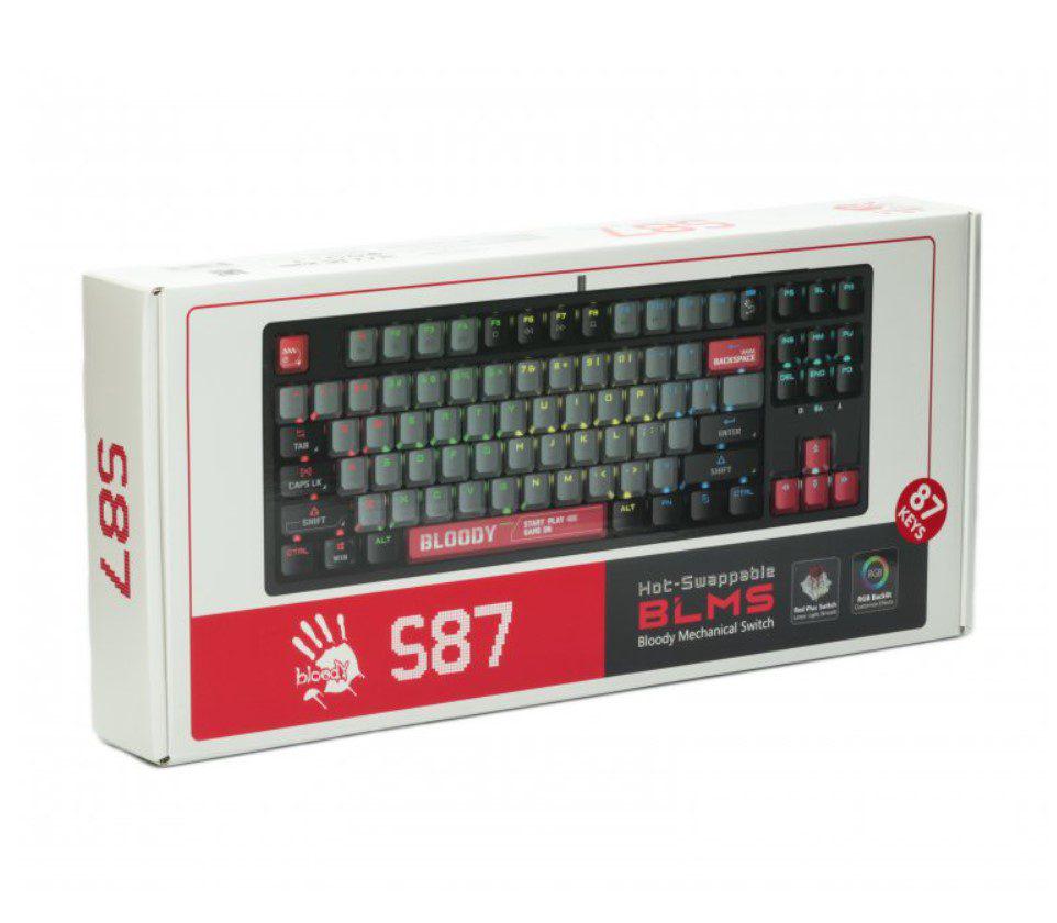 Клавиатура механическая игровая A4Tech S-87 Bloody Black Energy BLMS Red Plus Switch Eng/Rus/Ukr - фото 10 Клавиатура механическая игровая A4Tech S-87 Bloody Black Energy BLMS Red Plus Switch Eng/Rus/Ukr - фото 10