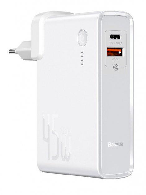 МЗП Baseus Power Station 2 in 1 10000 mAh 45W + Cable Type-C to Type-C 60W White (PPNLD-C02)