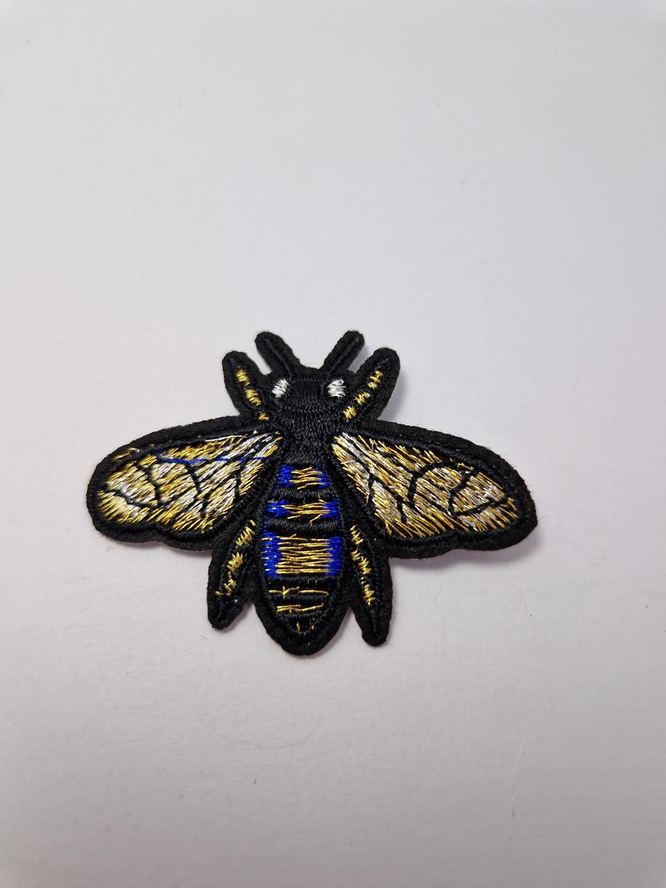 Нашивка термонаклейка пчела текстильная вышитая 5,8x4,5 см (1995803088)