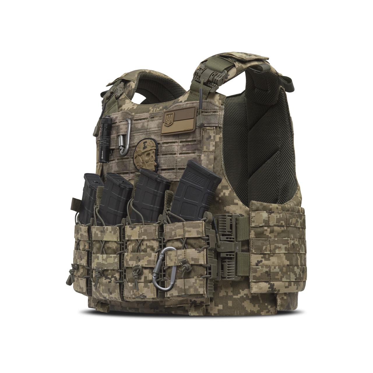 Плитоноска UkrArmor IBV Cordura MOLLE Универсальный M-XXL Пиксель (200360)