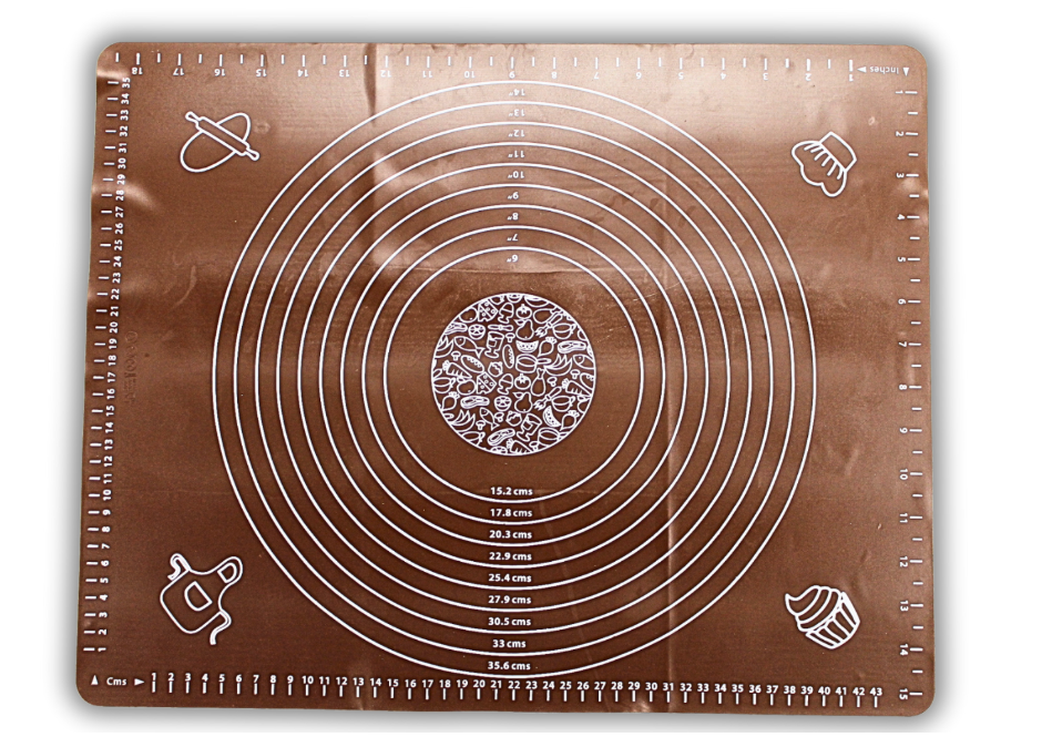 Коврик для теста силиконовый с разметкой 50х40 см Коричневый