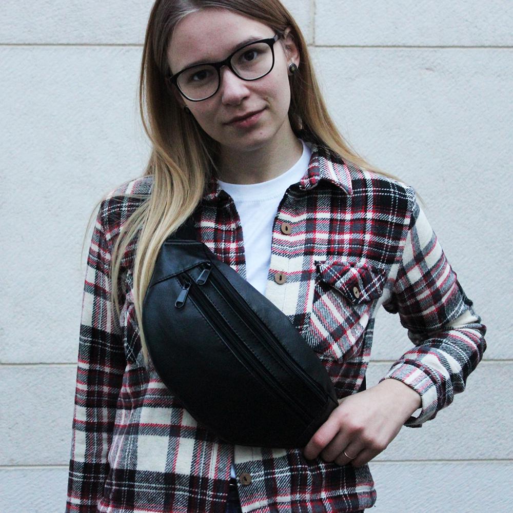 Сумка на пояс из эко-кожи Черный - фото 5 Сумка на пояс из эко-кожи Черный - фото 5