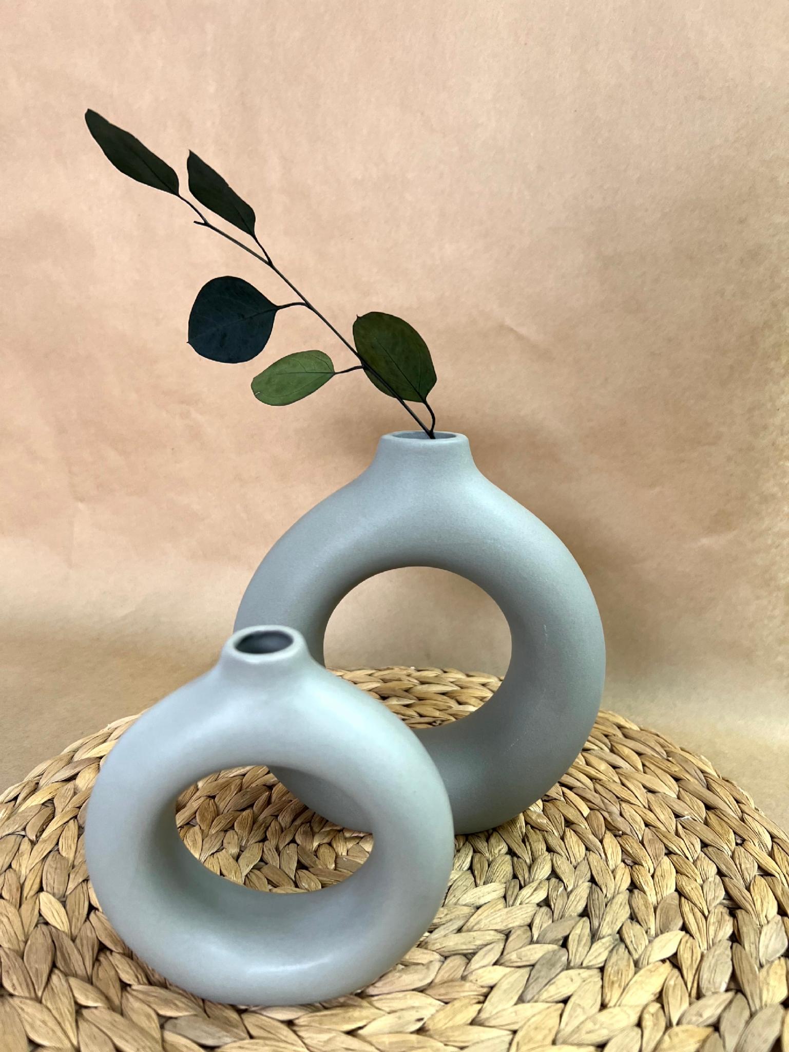 Ваза керамічна Point 18 см Сірий (78628442) - фото 2 Ваза керамічна Point 18 см Сірий (78628442) - фото 2