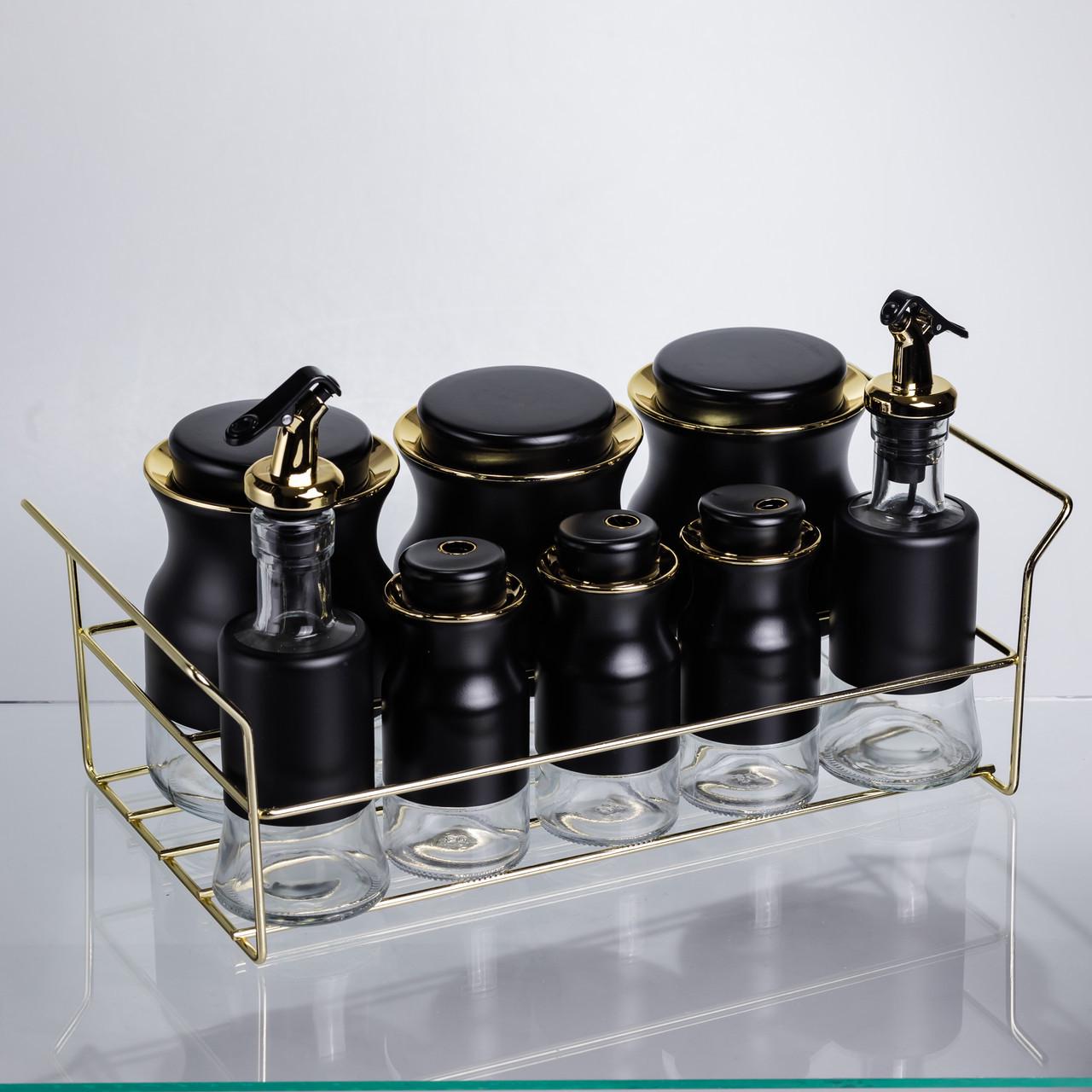 Набір для спецій і рідких текстур на металевій підставці Чорний (HP-1359) - фото 5 Набір для спецій і рідких текстур на металевій підставці Чорний (HP-1359) - фото 5