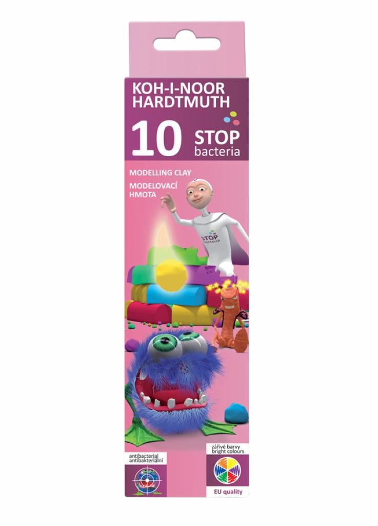 Пластилин Koh-I-Noor 131810 Stop bacteria 200 г 10 цветов (8593540027719)