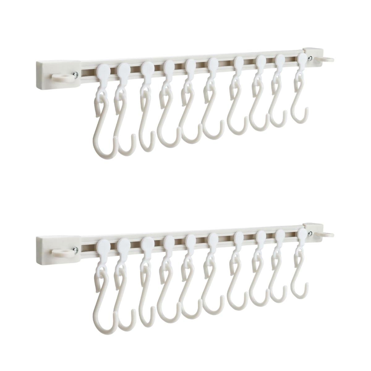 Тримач SlidingHooks з рухомими гачками 2 шт. Білий (2237) Тримач SlidingHooks з рухомими гачками 2 шт. Білий (2237)