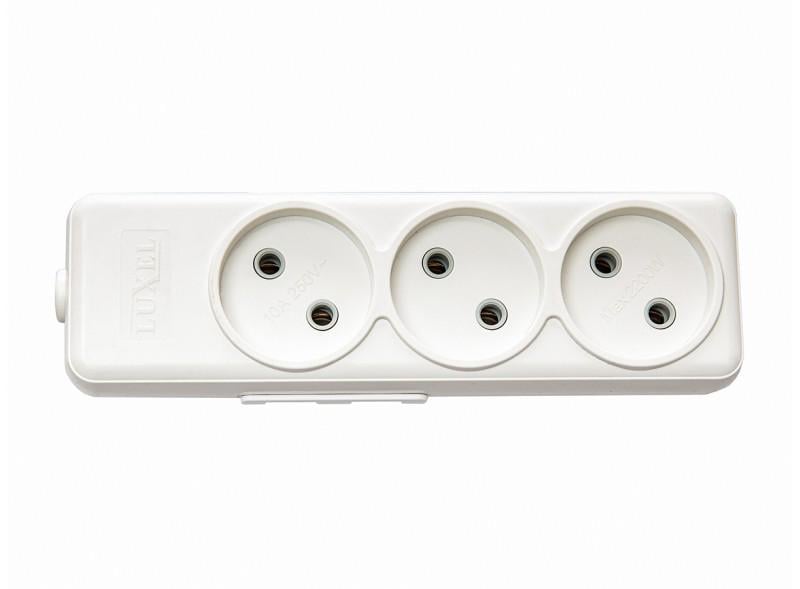 Колодка для удлинителя Luxel AURA без заземления на 3 гнезда
