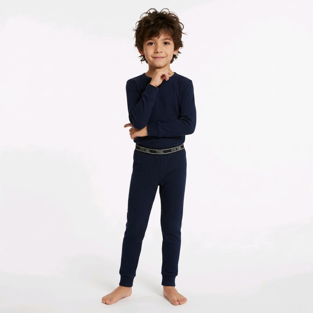 Подштаники для мальчика в рубчик 122-128 см 7-8 лет Темно-синий (5059195004930-2)