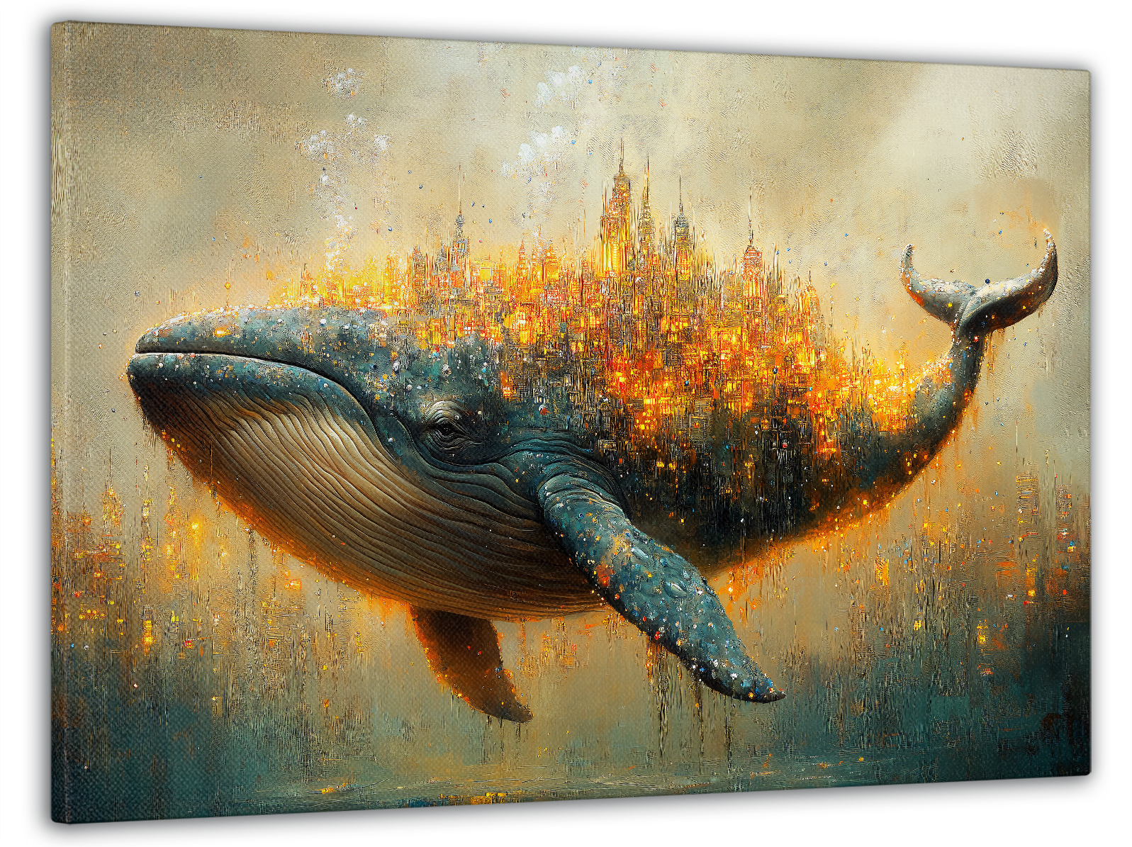 Картина на полотні Mako місто на киті 60x100 см (MK10557)