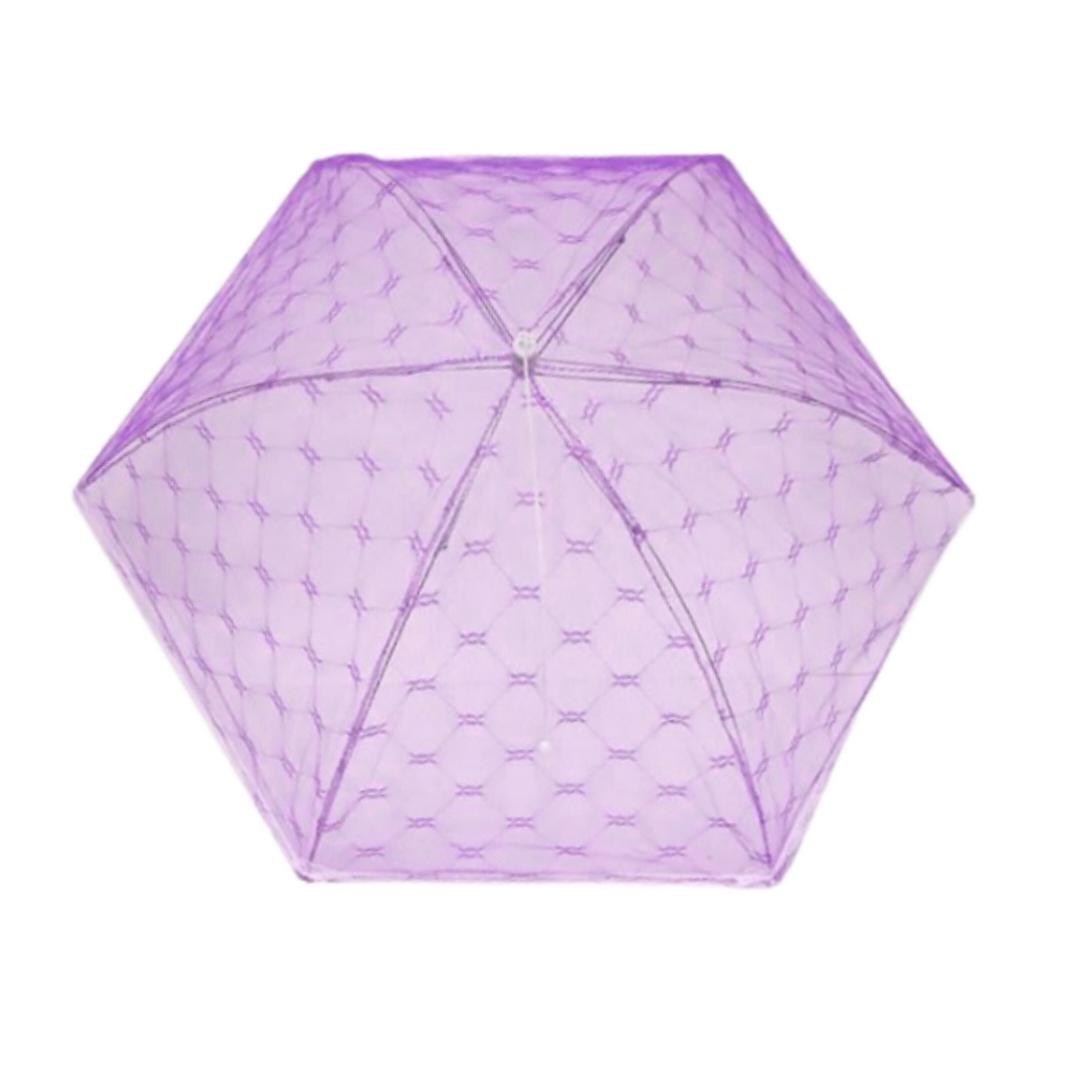 Антимоскитный зонтик-сетка складная для защиты еды от насекомых 75х75 см Розовый (25979539)