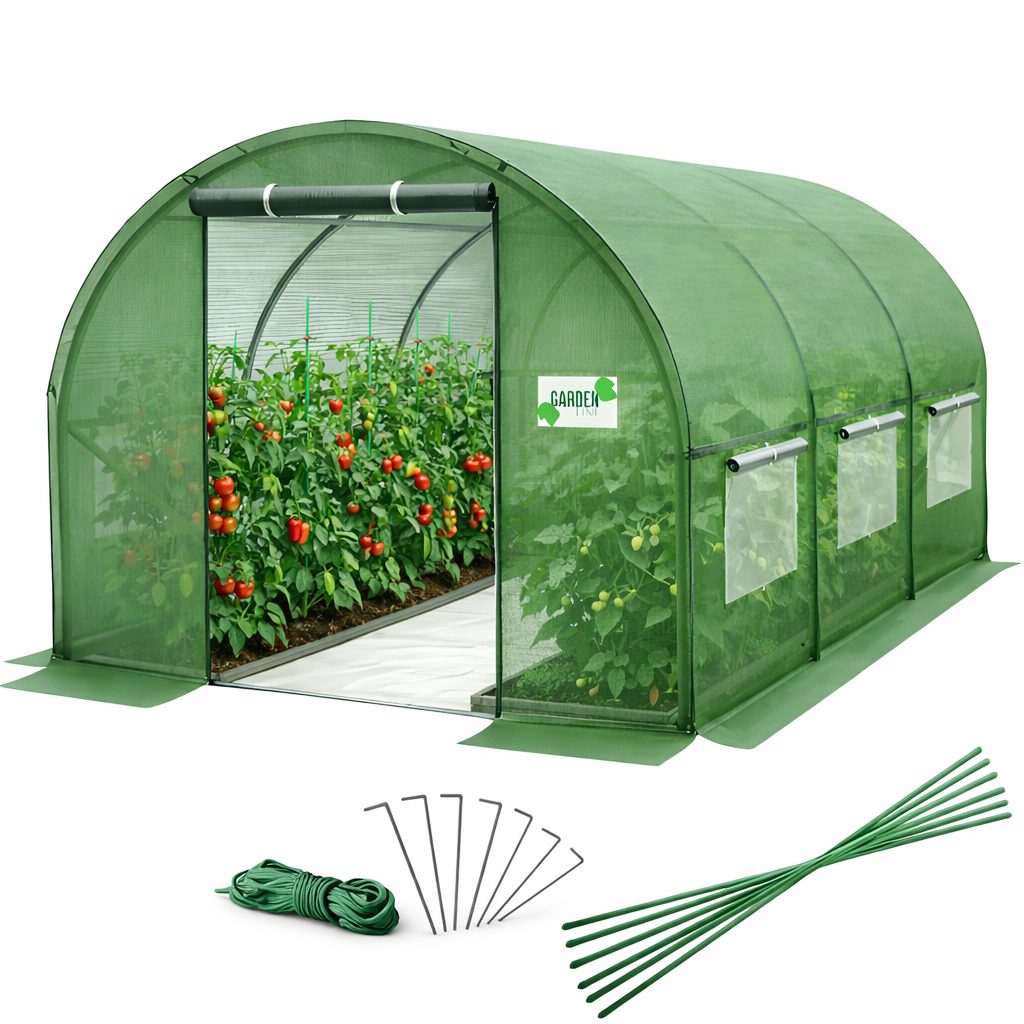 Теплица садовая GardenLine TUN5552 3x2x2 м 6 м2 арочная УФ-защита UV4 армированный полиэтилен 140 г/м2 Зеленый