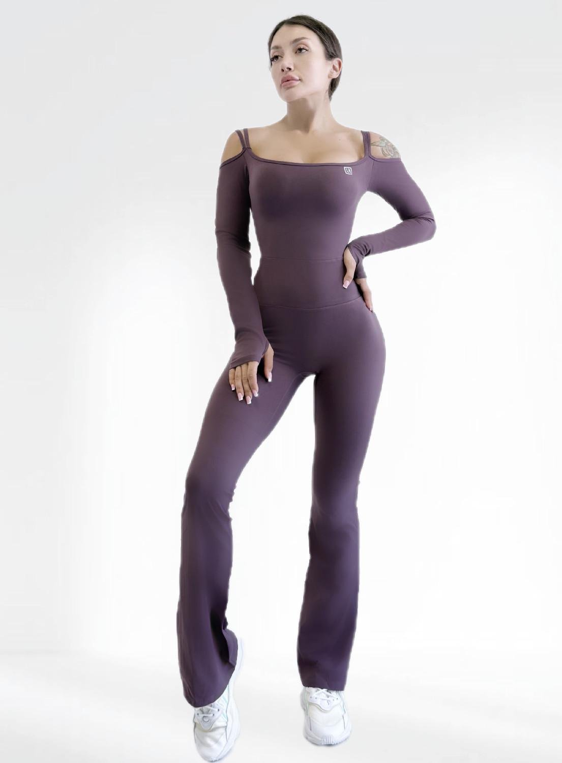 Комбинезон женский спортивный LILAFIT клеш с длинным рукавом S Фиолетовый (LFJ000066)