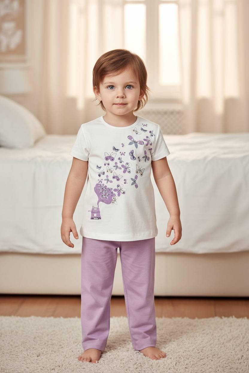 Пижама для девочки хлопковая BAYKAR р. 2 92-98 см 2-3 года Молочный (9327-208)