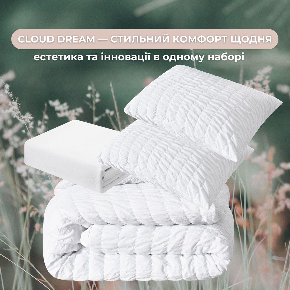 Комплект постельного белья евро IDEIA Cloud Dream жатка подарочная упаковка Белый (26357) - фото 6 Комплект постельного белья евро IDEIA Cloud Dream жатка подарочная упаковка Белый (26357) - фото 6