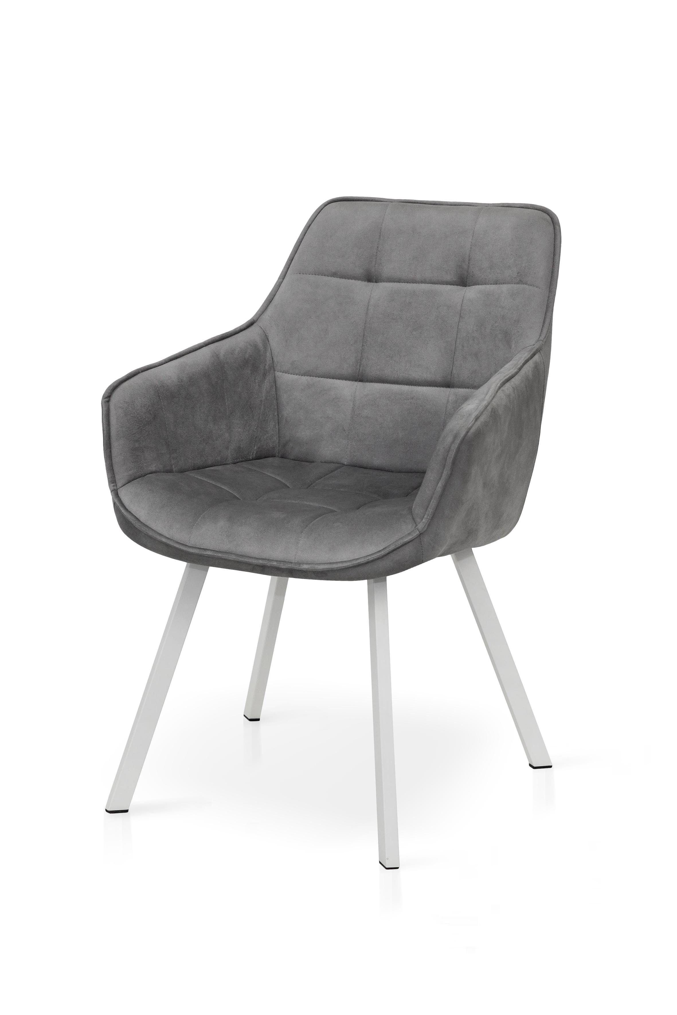 Кухонний стілець TANDEM велюр Світло-сірий/Білий Кухонний стілець TANDEM велюр Світло-сірий/Білий