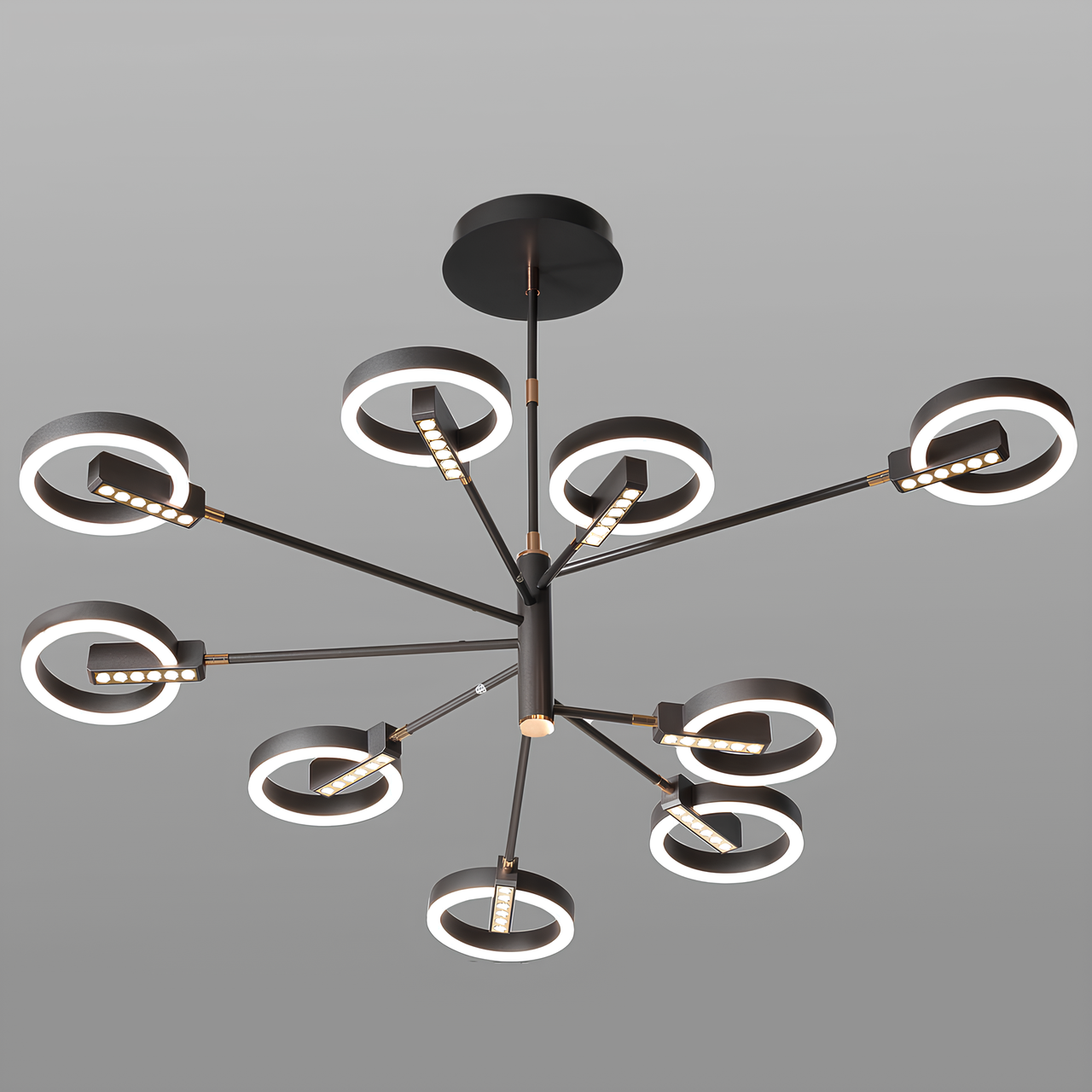 Люстра светодиодная Svet с пультом 81W 3000-6000К Золотой/Графитовый (SL-6007/9 GR DIMMER)