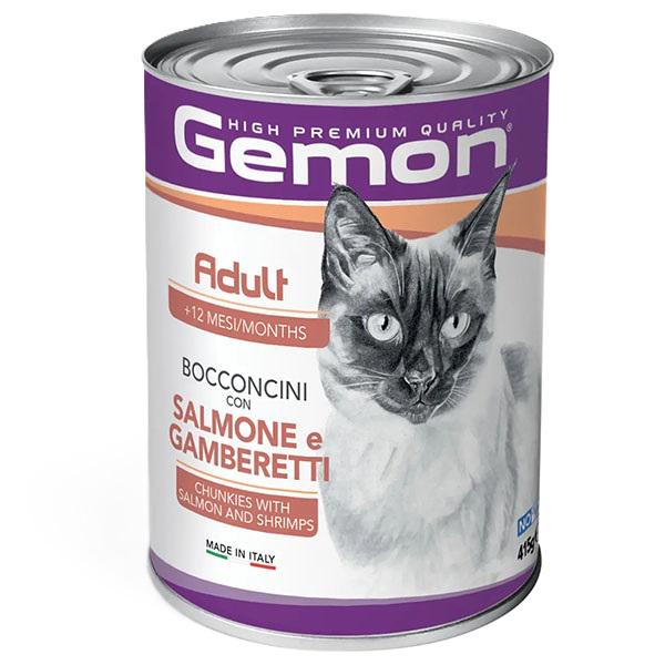 Корм для кошек влажный GEMON Cat Wet лосось с креветками 415 г (000025795)