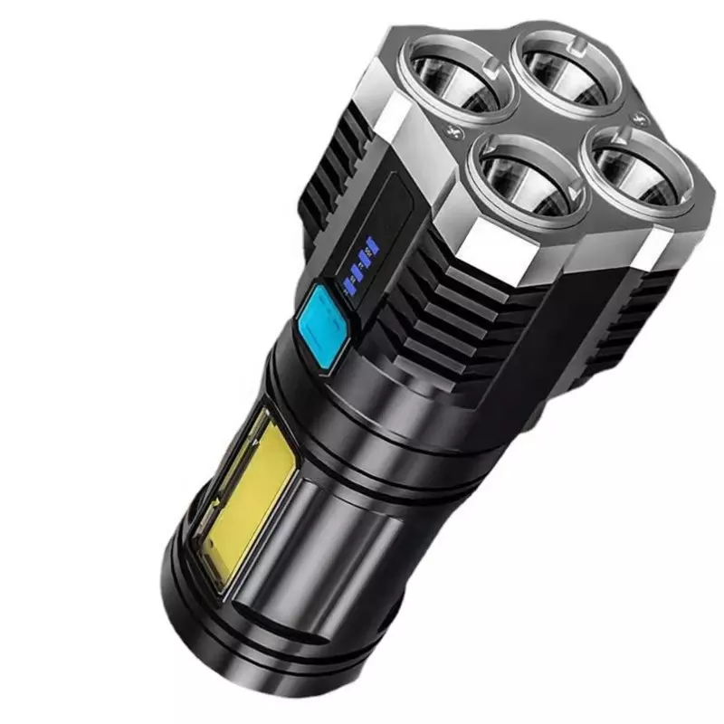 Фонарь со светодиодом X509 LED х 4 шт. + COB встроенный аккумулятор ЗУ micro USB (10963139)