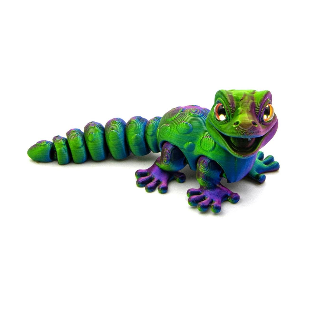 Антистресс 3D-печатный подвижный Геккон из PLA 21 см Зеленый (26138025)